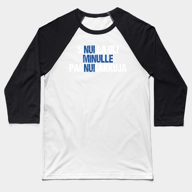 You Had Me At Pancakes Funny Finnish Food Lover Finland Flag Baseball T-Shirt by Nirvanibex